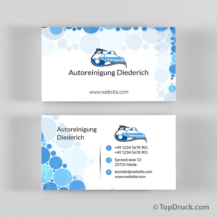 Autoreinigung Visitenkarten Design