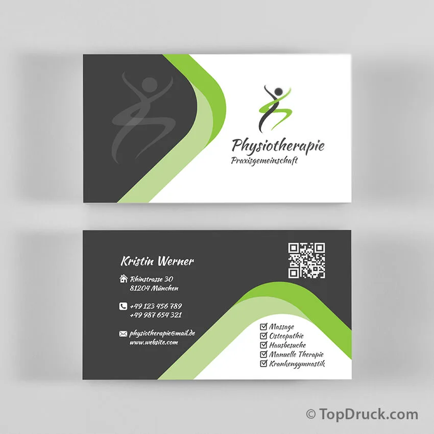 Physiotherapie Visitenkarten Design