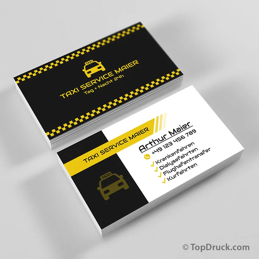 Taxi-Service Visitenkarten Design