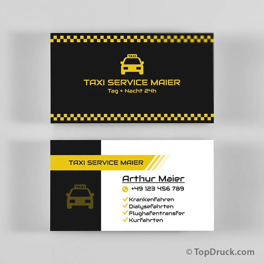 Taxi-Service Visitenkarten Design