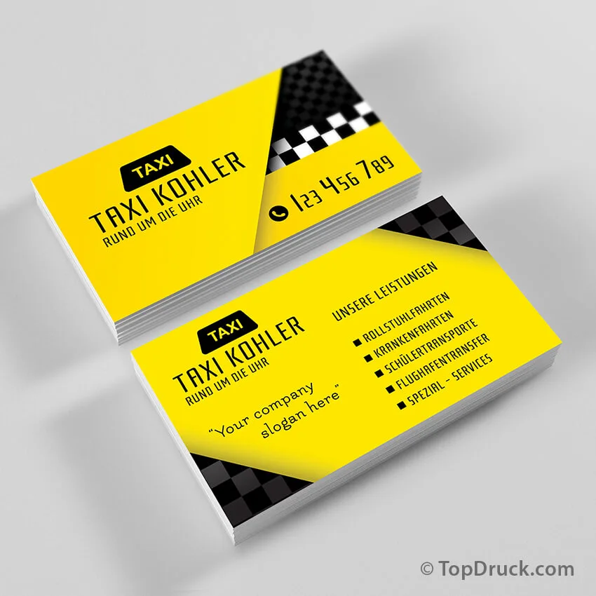 Taxi Visitenkarten Design