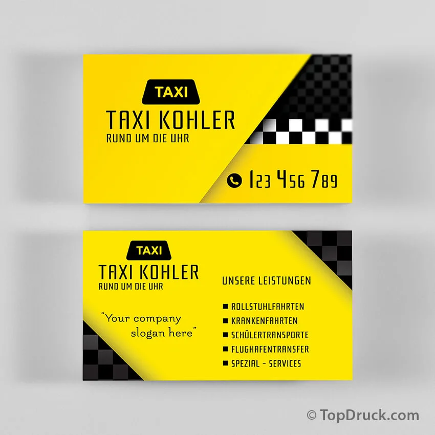 Taxi Visitenkarten Design