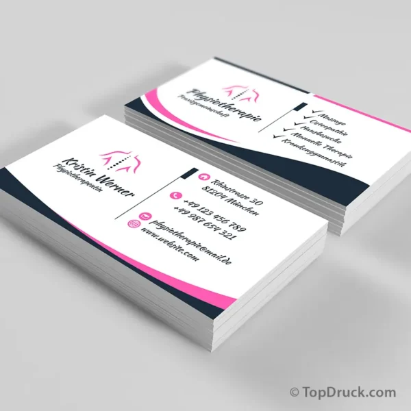 Physiotherapie Visitenkarten Design in Pink